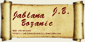 Jablana Božanić vizit kartica